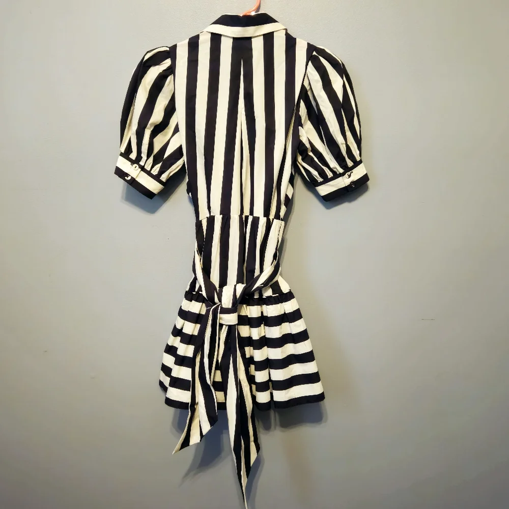 FARM Rio Black and Cream Striped Mini Dress - Picture 10 of 10